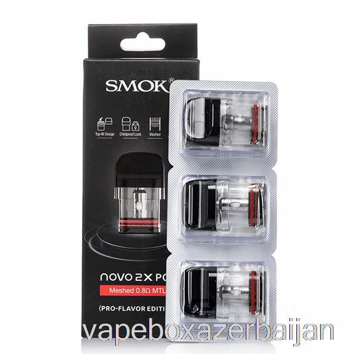 Vape Baku SMOK NOVO 2X Replacement Pods 0.8ohm Meshed MTL Pods